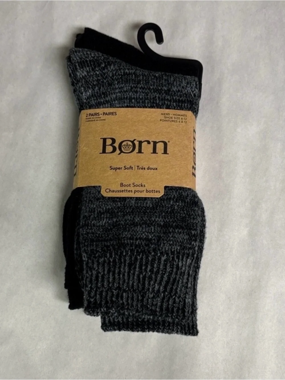 New Born Socks 2 Pair Men’s Black Super Soft Boot Socks Casual Activewear